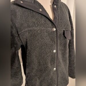The North Face Cragmont Snap Fleece Jacket Women's L Black Sherpa Teddy Coat